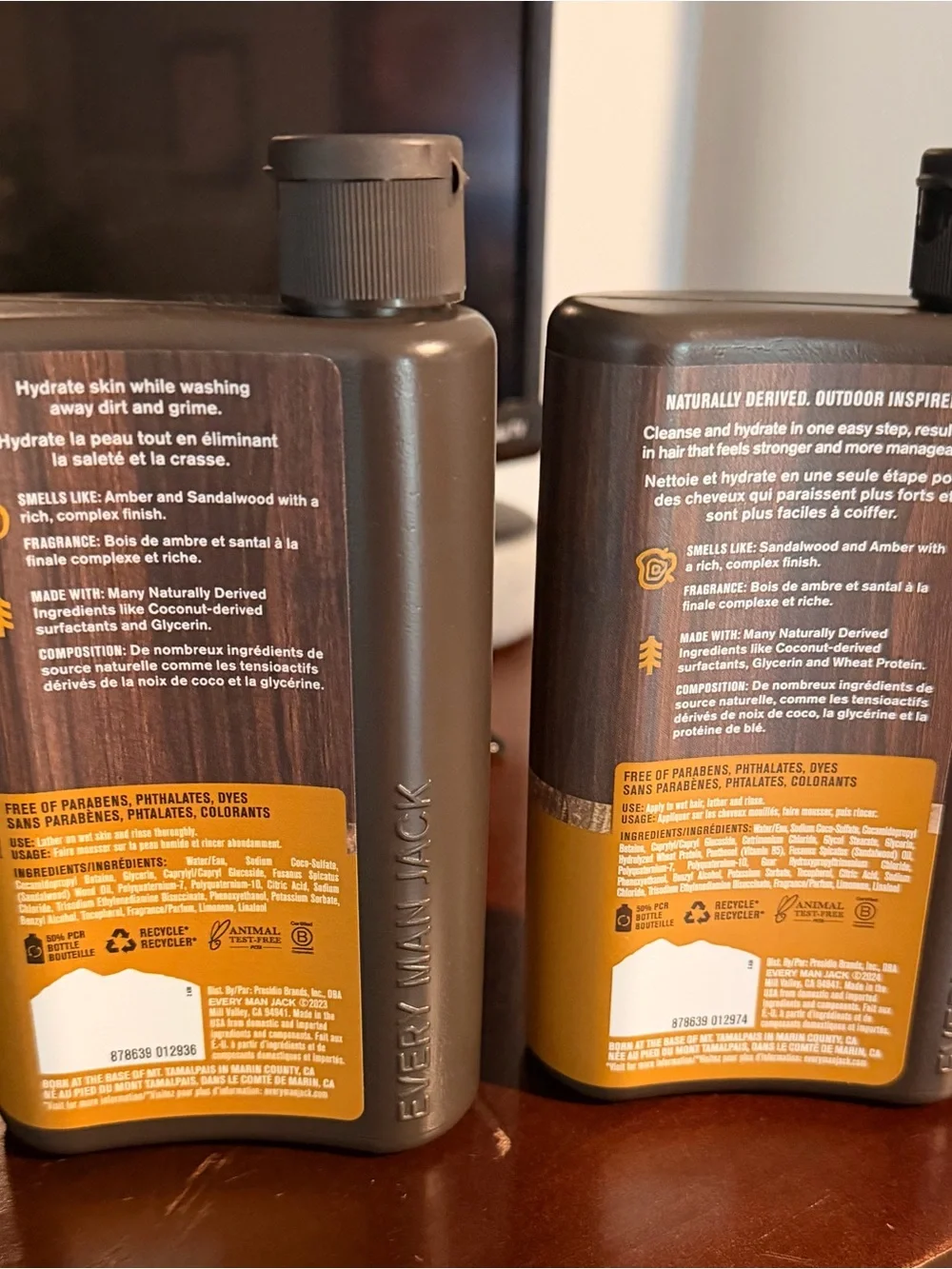 Every Man Jack Amber + Sandalwood Shampoo + Conditioner & Body Wash 13.5 oz each
